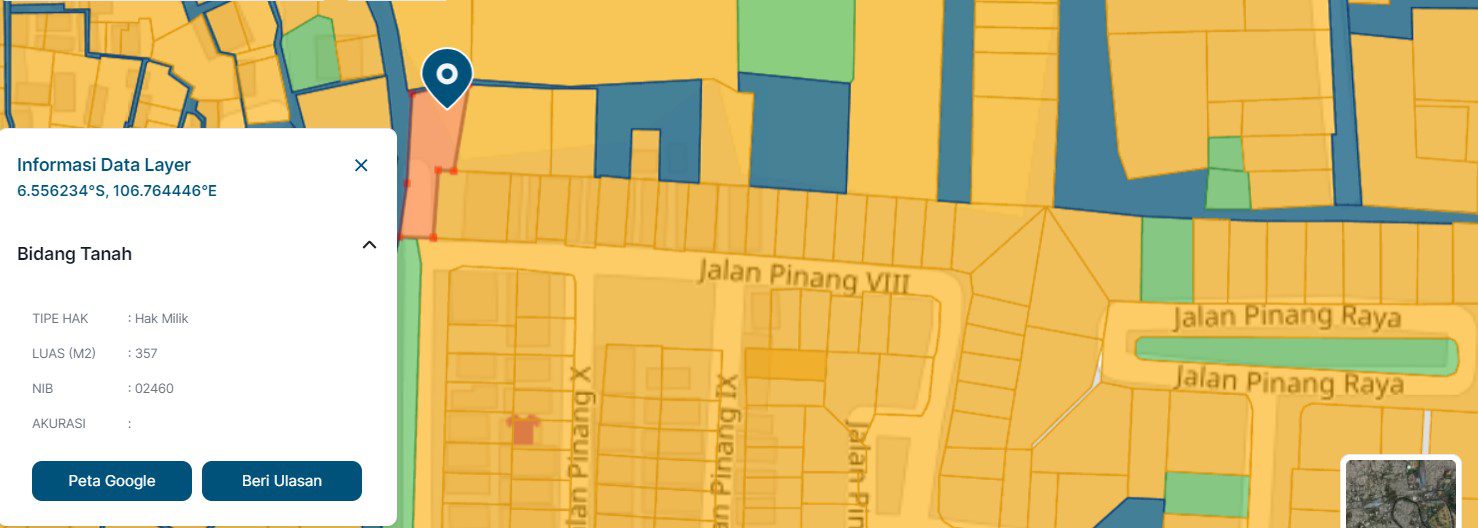 DIJUAL KAVLING 357 METER PERSEGI JL. PINANG VIII PERUMAHAN TAMAN YASMIN SEKTOR 6 BOGOR - Foto 2