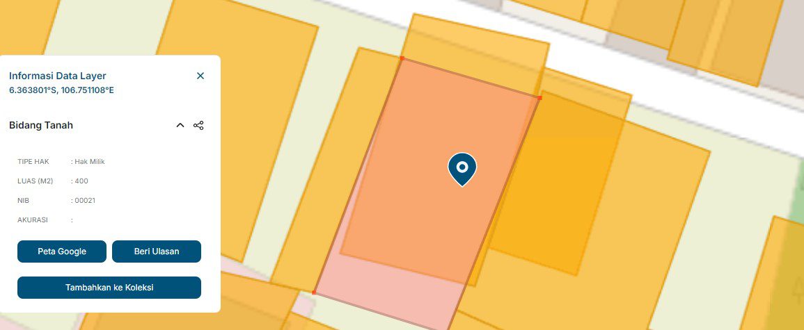 DIJUAL KAVLING 834 METER PERSEGI PERUMAHAN BAPENAS CINANGKA DEPOK - Foto 2