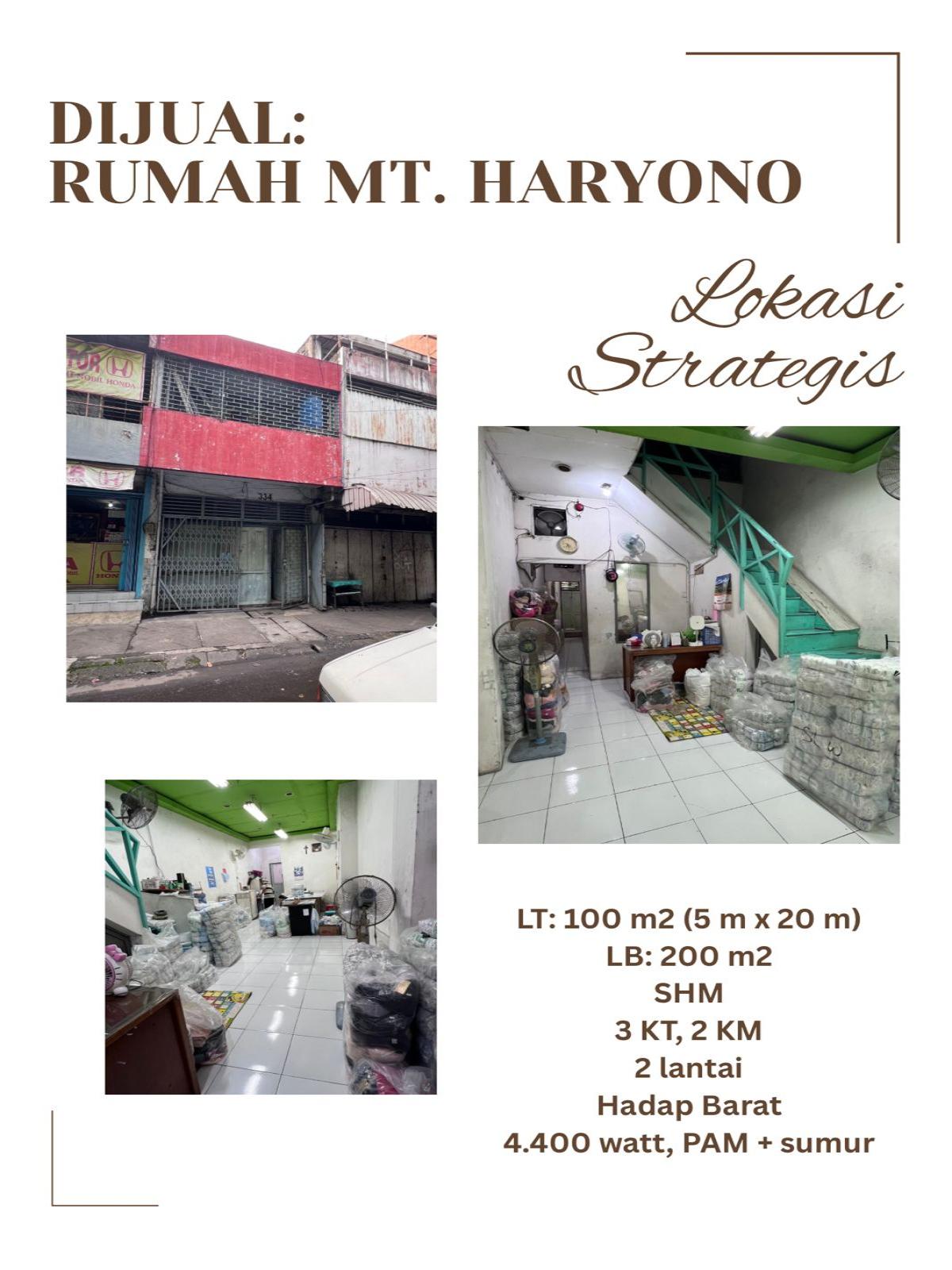 Jual Rumah di Tengah Kota MT Haryono Semarang