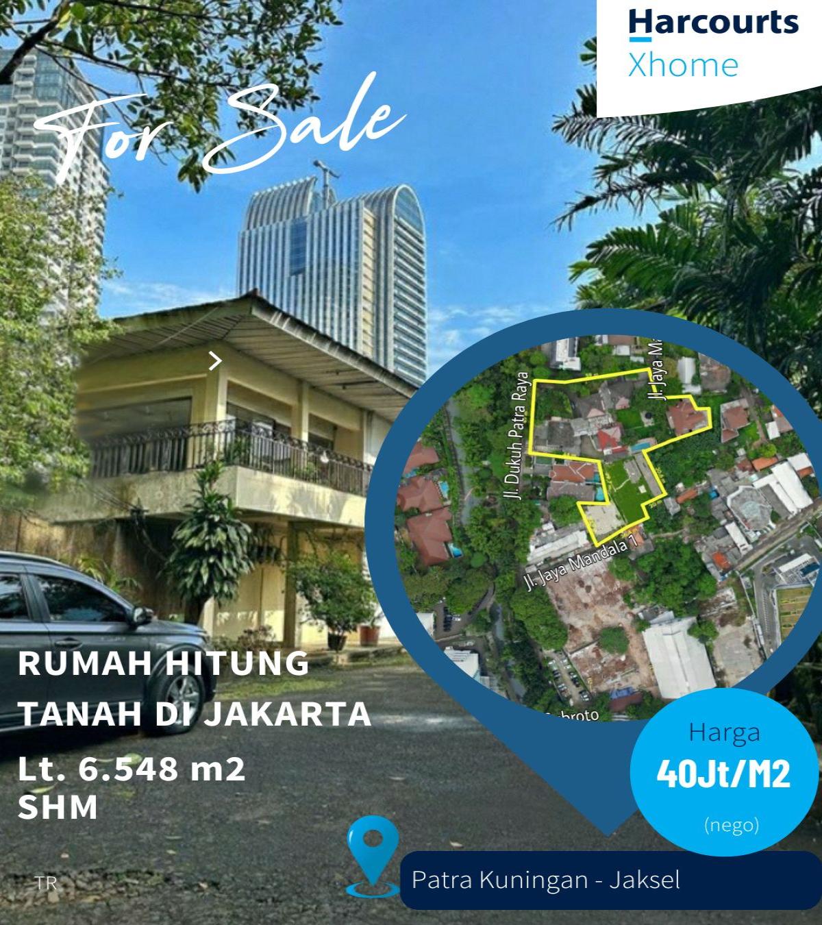 Di Jual Rumah Hitung Tanah Daerah Patra Kuningan Dekat Balai Kartini Stasiun LRT Mampang Prapatan