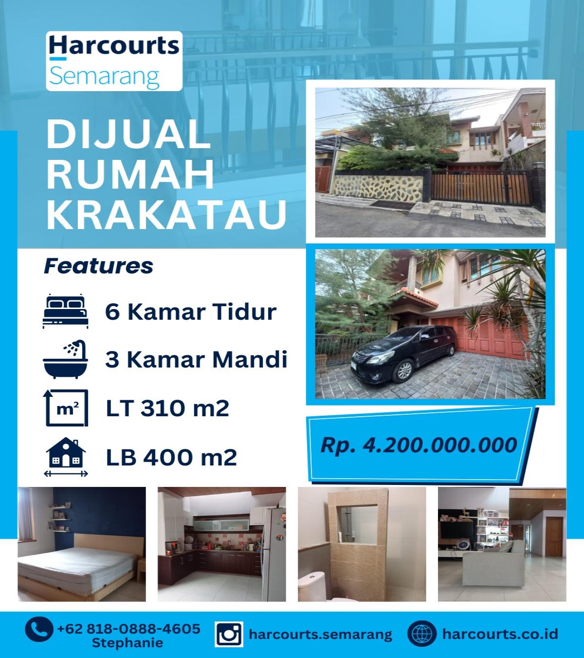 Rumah Mewah Bagus Furnish di Krakatau, Semarang