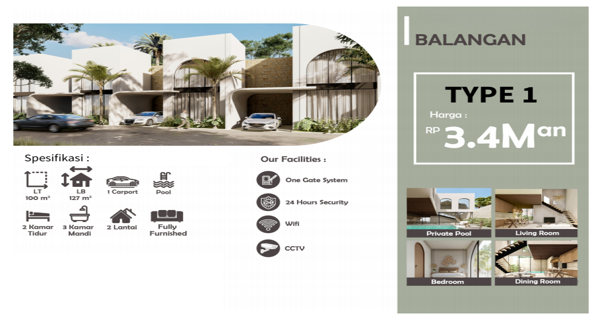 Villa Minimalist One Gate Sistem di Balangan - Foto 7