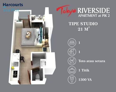 Dijual Apartemen Tokyo Riverside Pik 2 Tower Fuji. Harga Murah Nego